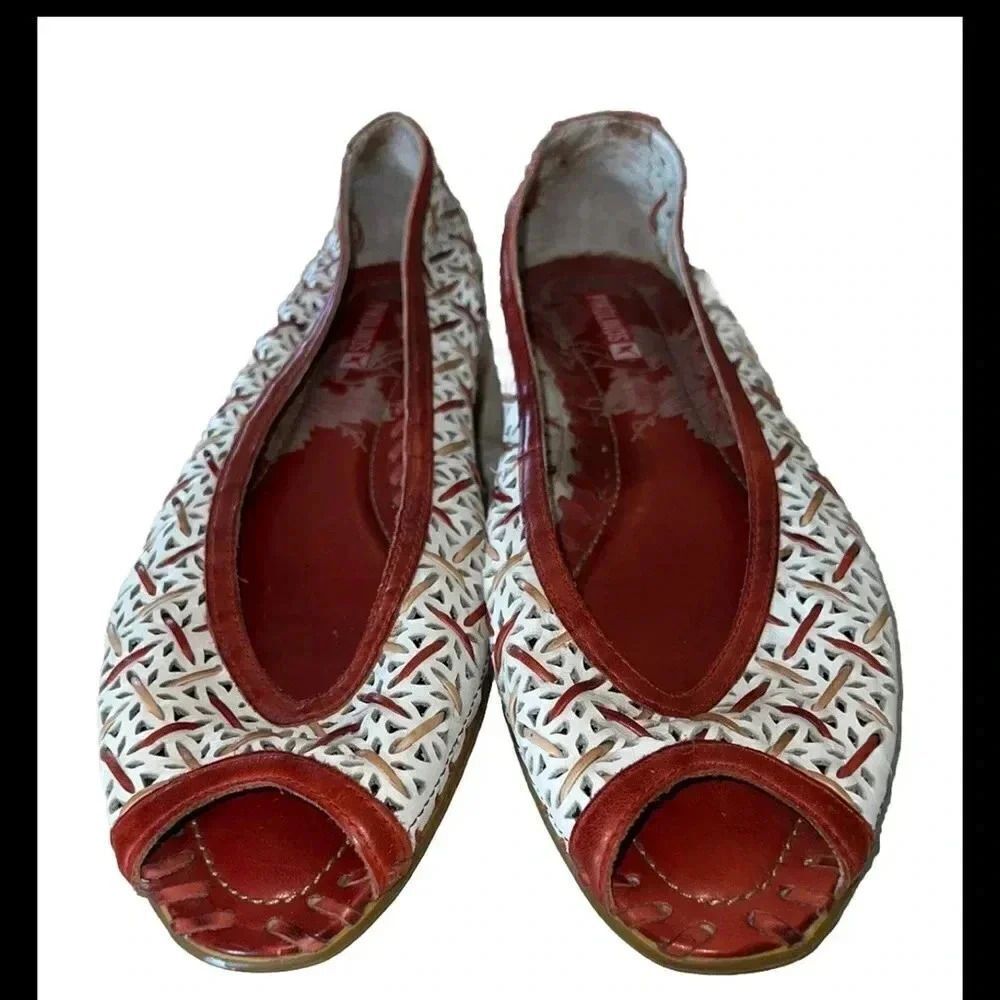 Pikolinos Romana Woven Leather Peep Toe Women’s Flats Size‎ 40(9.5-10)